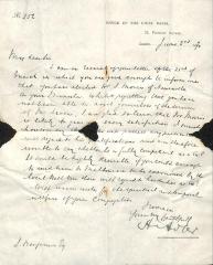 Letter from Rabbi Hermann Adler CVO to Samuel Benjamin