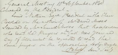 Meeting Minutes, 10 September 1843	