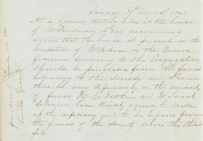 Meeting Minutes, 28 August 1842