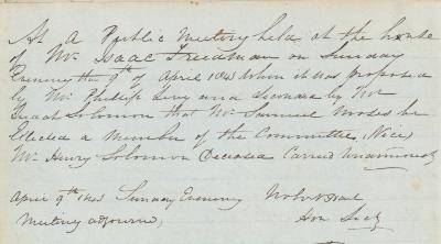 Meeting Minutes, 9 April 1843
