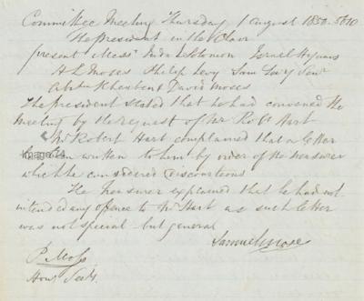 Meeting Minutes, 1 August 1850