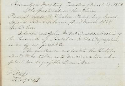 Meeting Minutes, 12 March 1850